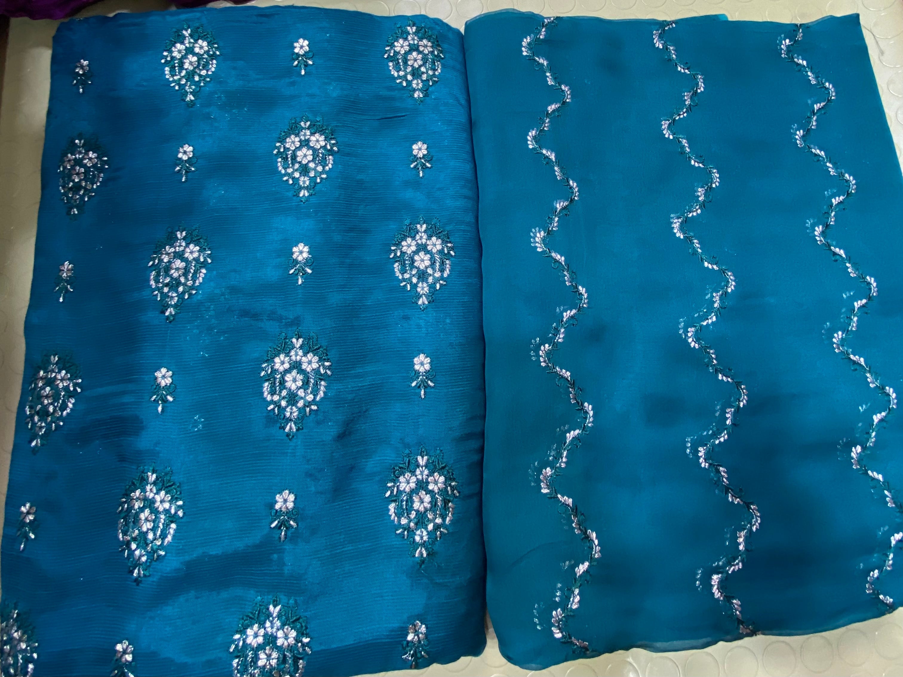 Raw Silk With Chiffon Duppta