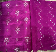 Raw Silk With Chiffon Duppta