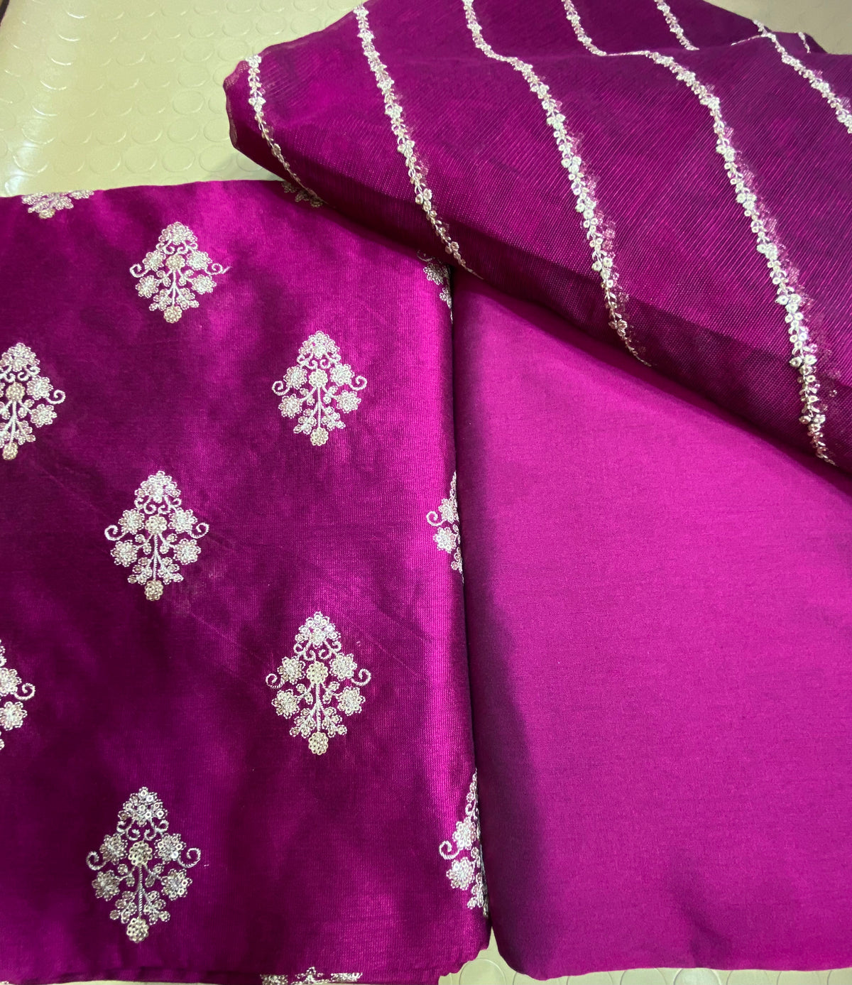 Khadi Silk With Khadi Net Duppata
