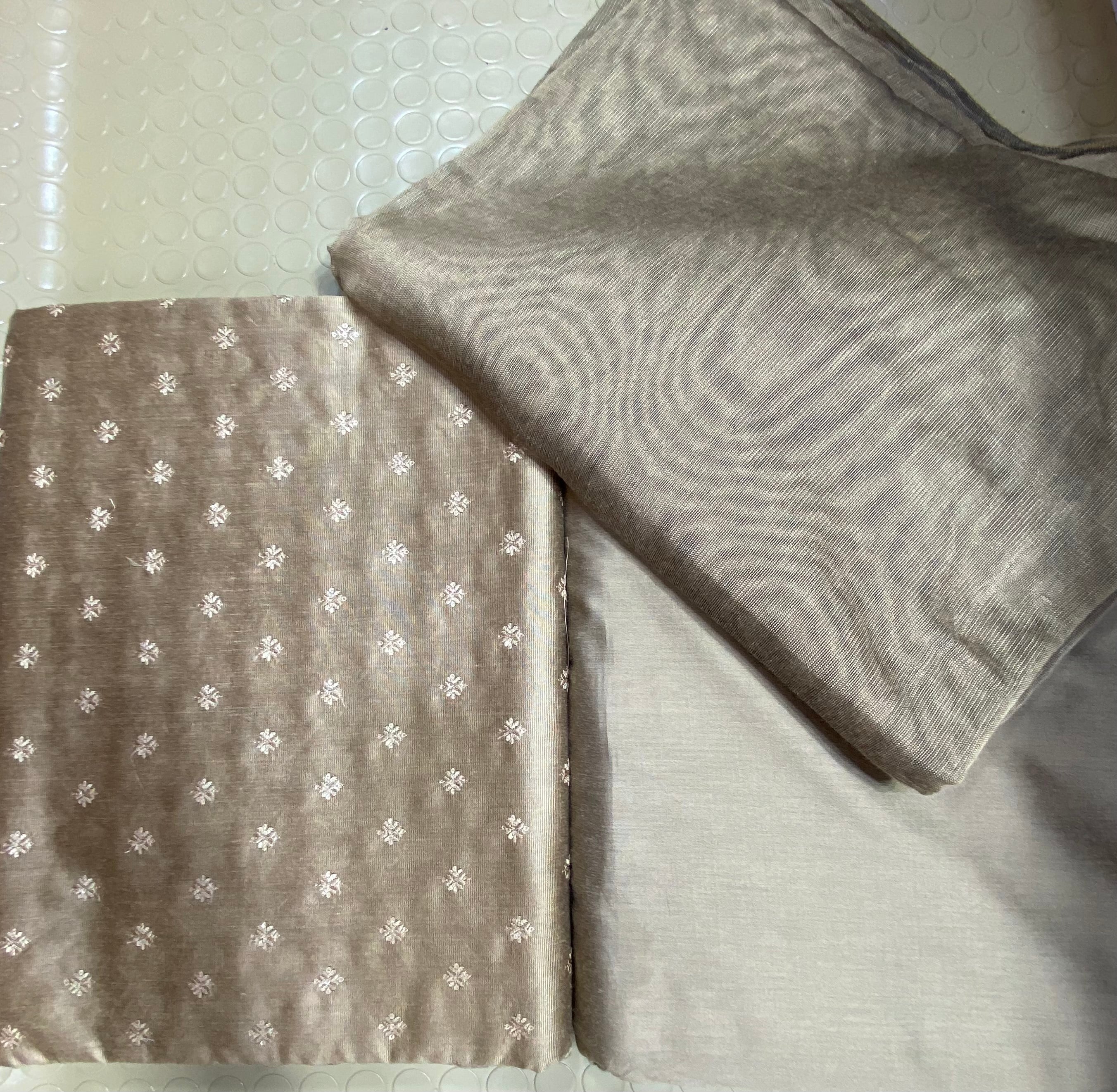 Khadi Silk with plan cotton Net Duppata