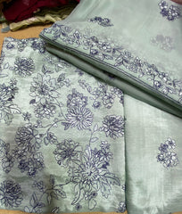 Raw Silk With Chiffon Duppta (Unstitched)