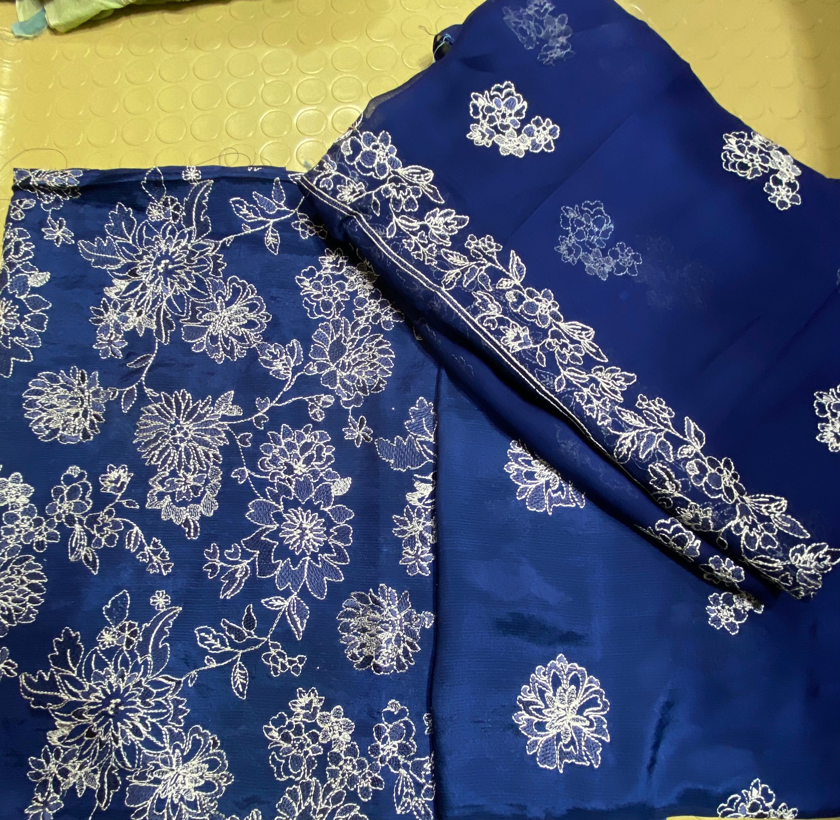 Raw Silk With Chiffon Duppta (Unstitched)