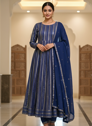 3MM sequence chiffon fabric 3p suite