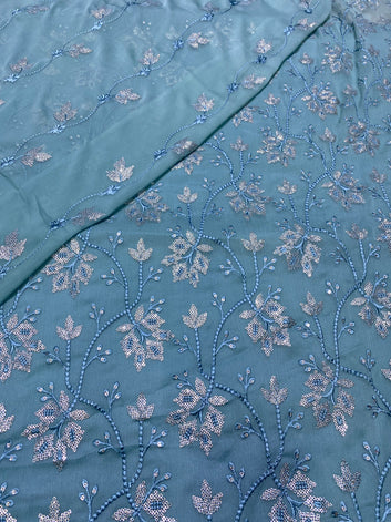 Cross Stitch Design On chiffon fabric