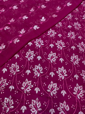 Cross Stitch Design On chiffon fabric