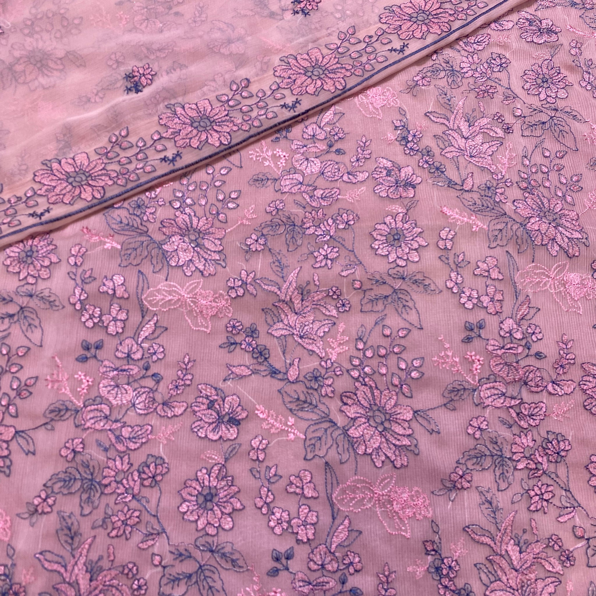 Bareeze design on chiffon fabric