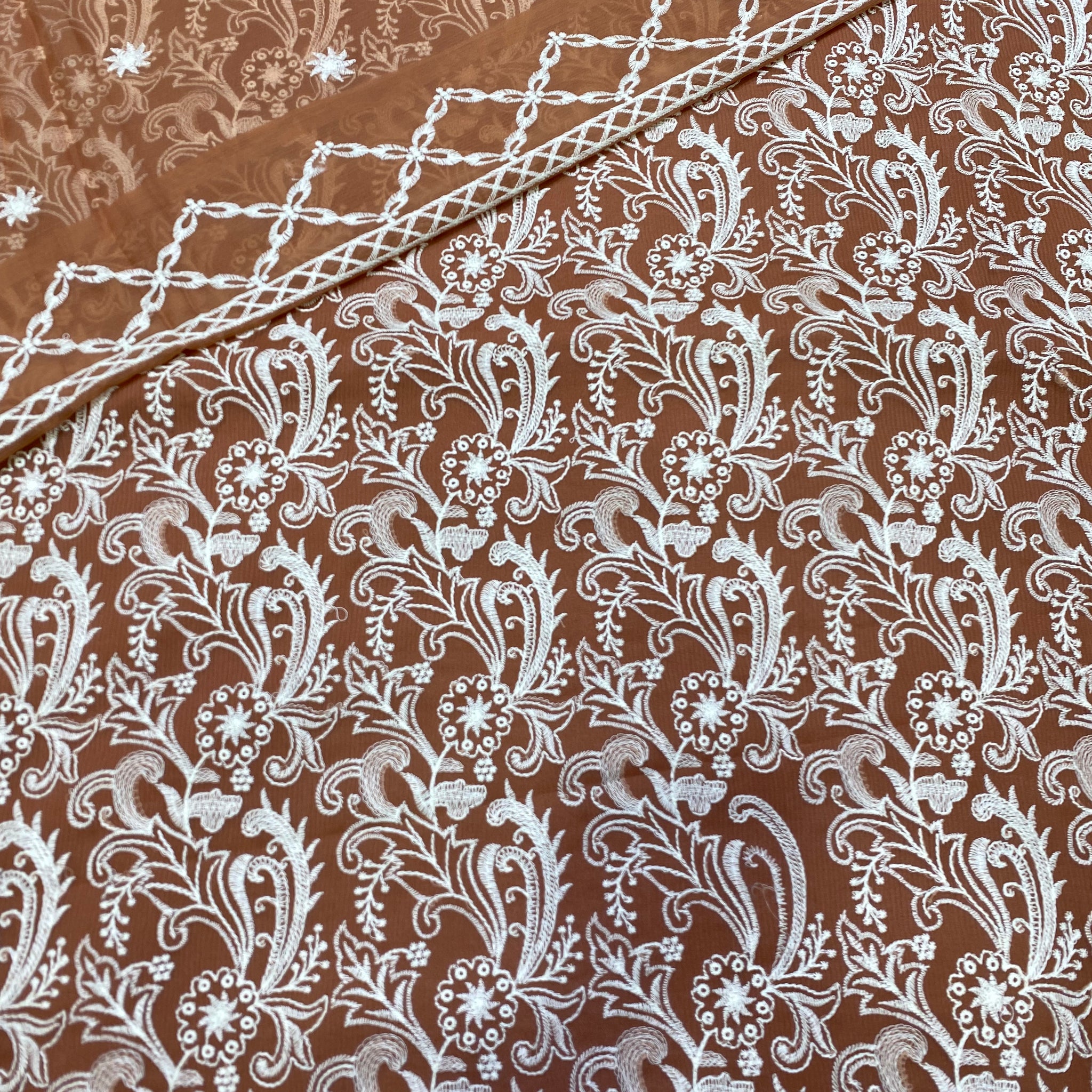 Indian cotton thread on chiffon fabric