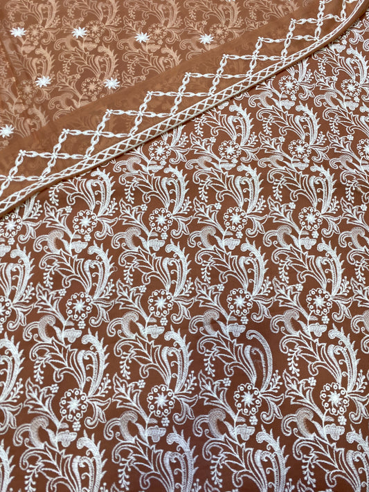 Indian cotton thread on chiffon fabric