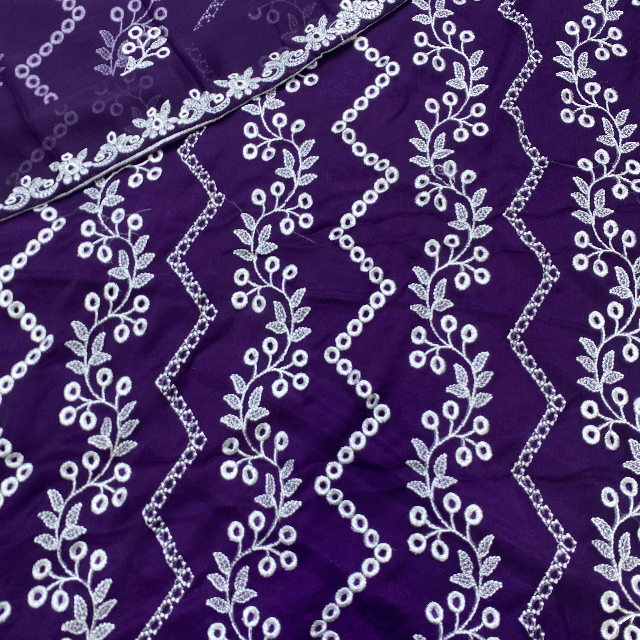 Boring Chikan Kari Design on Chiffon with Chiffon Dupatta