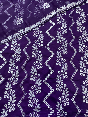 Boring Chikan Kari Design on Chiffon with Chiffon Dupatta