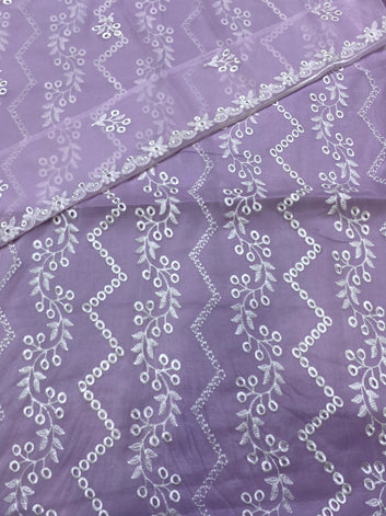 Boring Chikan Kari Design on Chiffon with Chiffon Dupatta