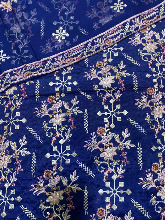 Bareeze design on Raw silk fabric