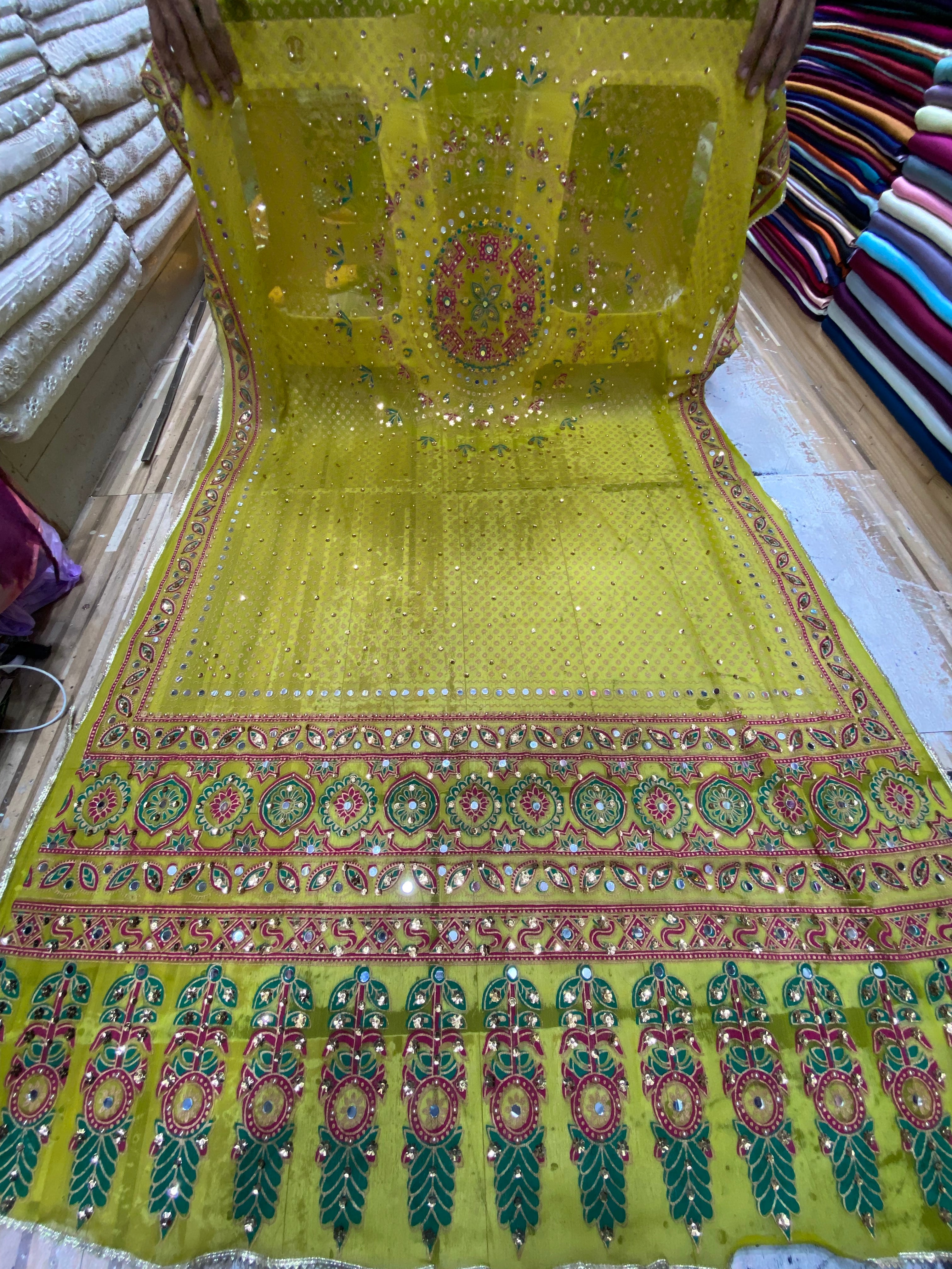 Chunri block printed Duppta