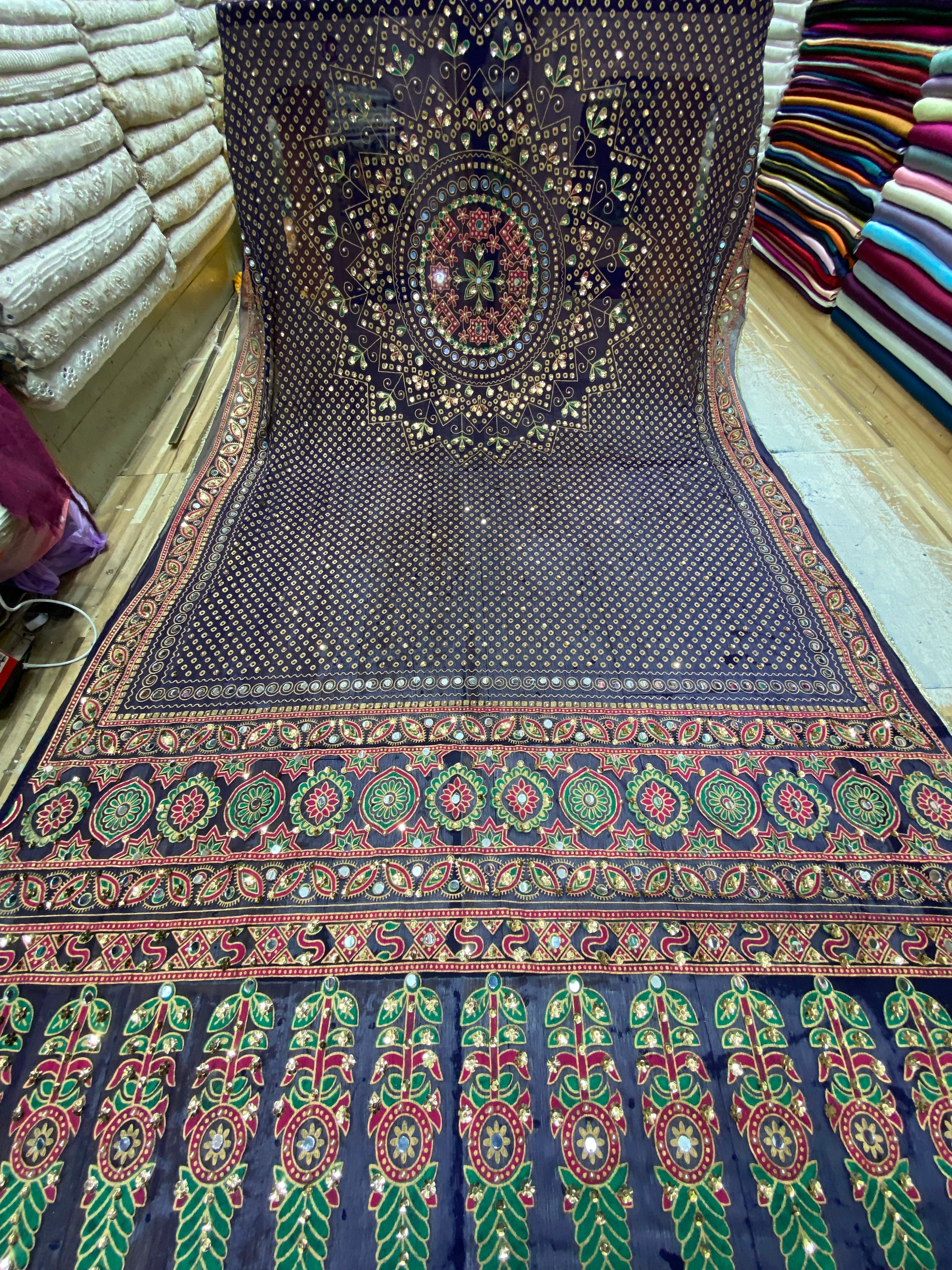 Chunri block printed Duppta