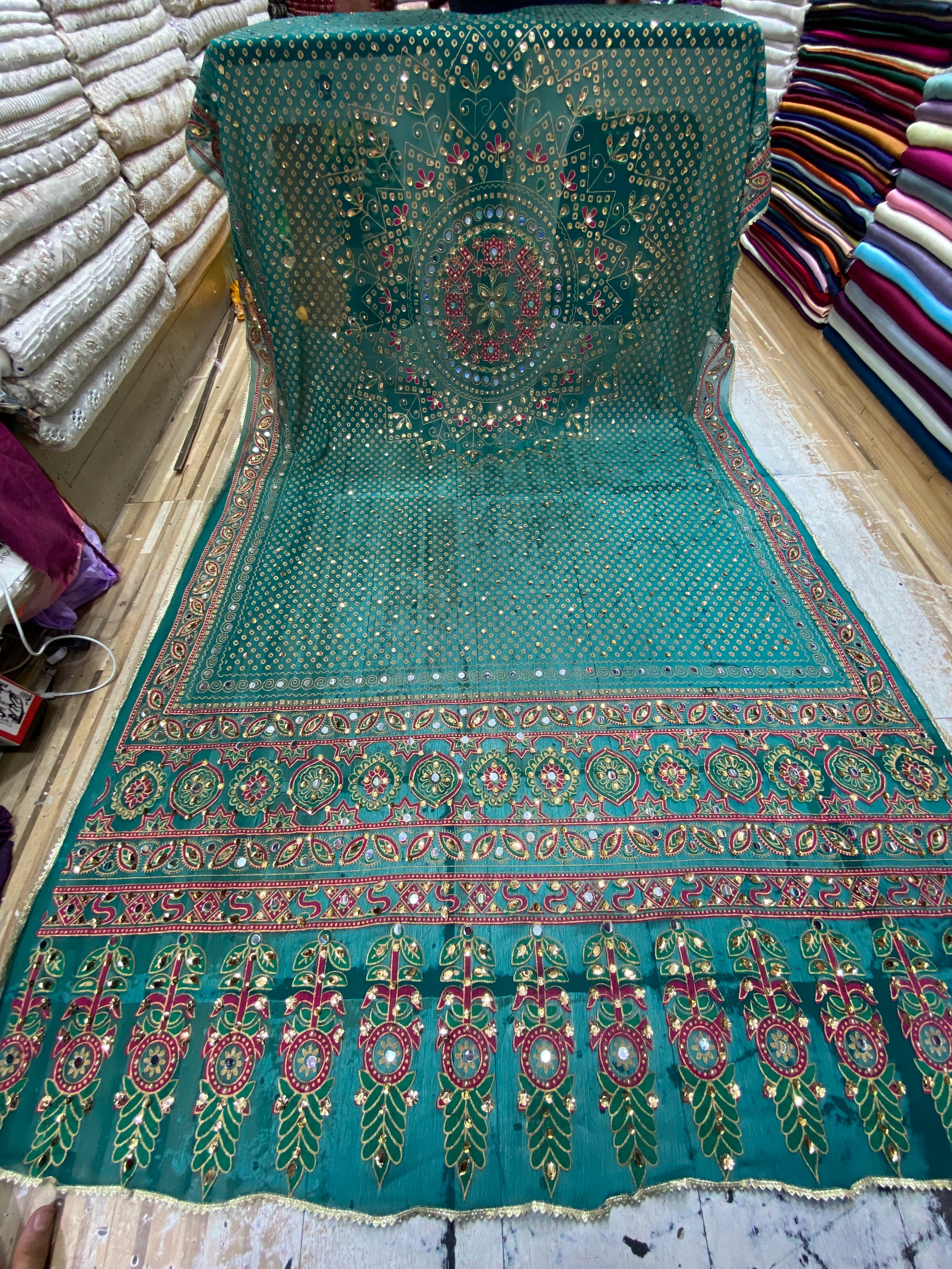 Chunri block printed Duppta