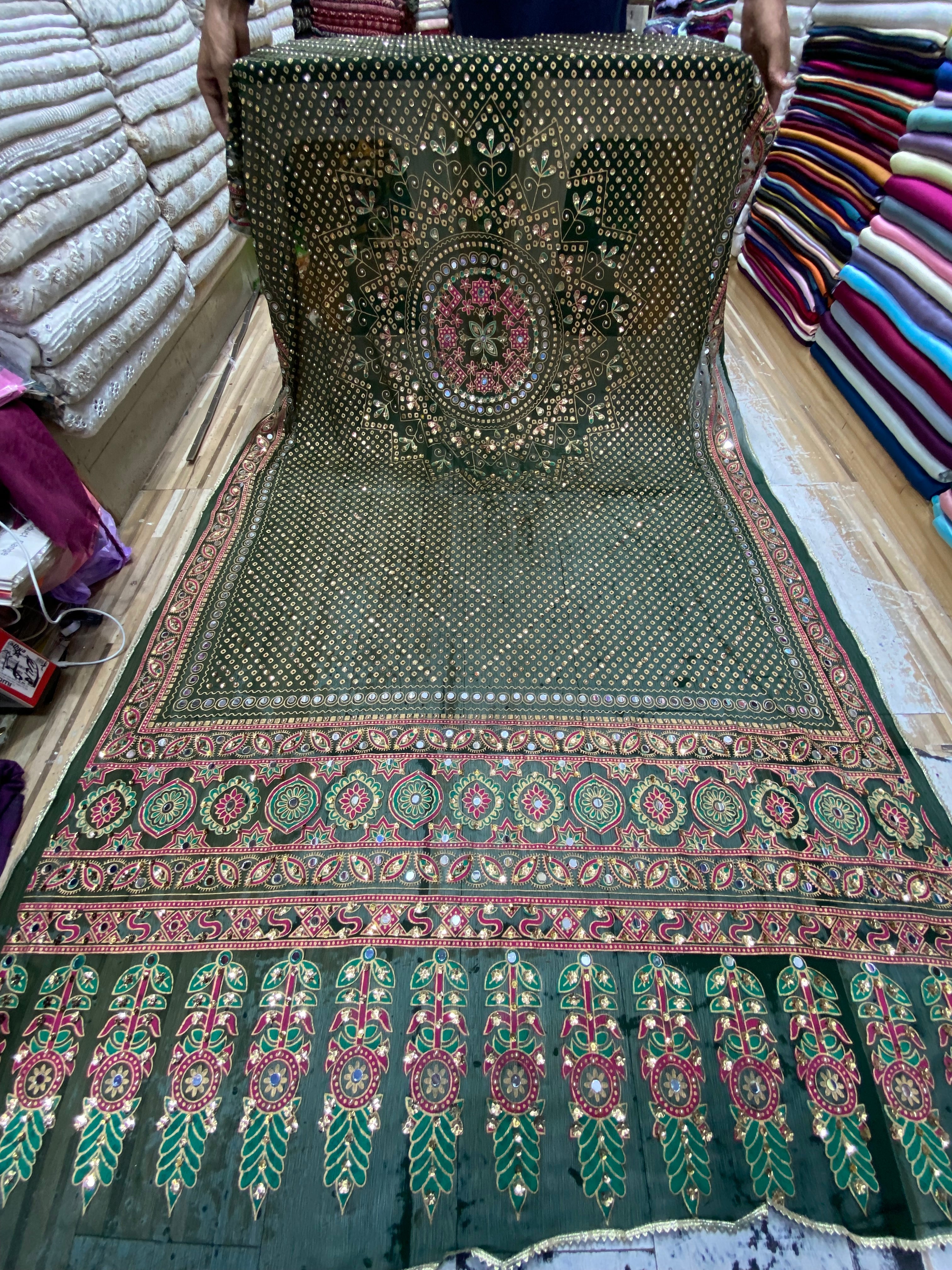 Chunri block printed Duppta