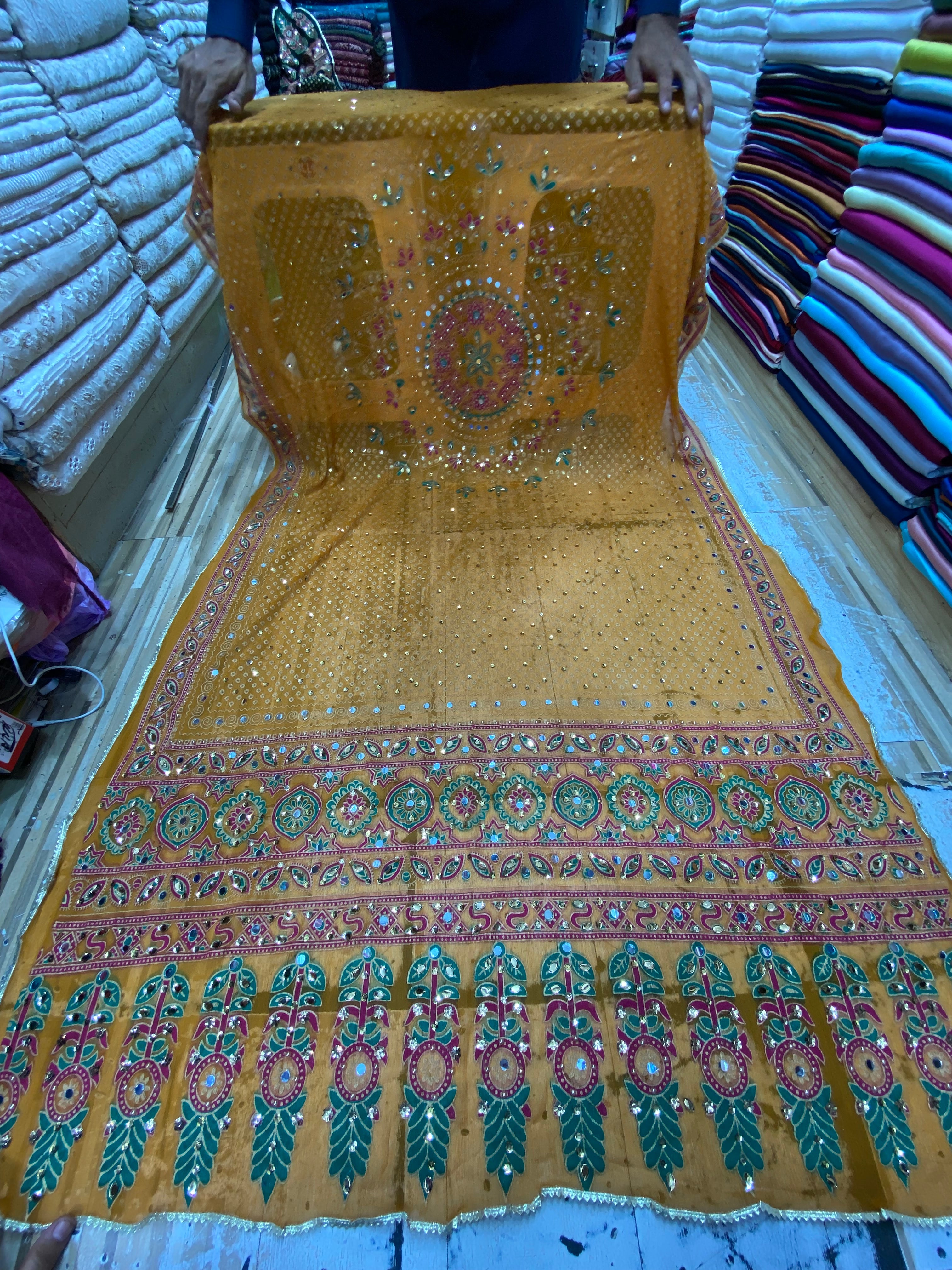 Chunri block printed Duppta