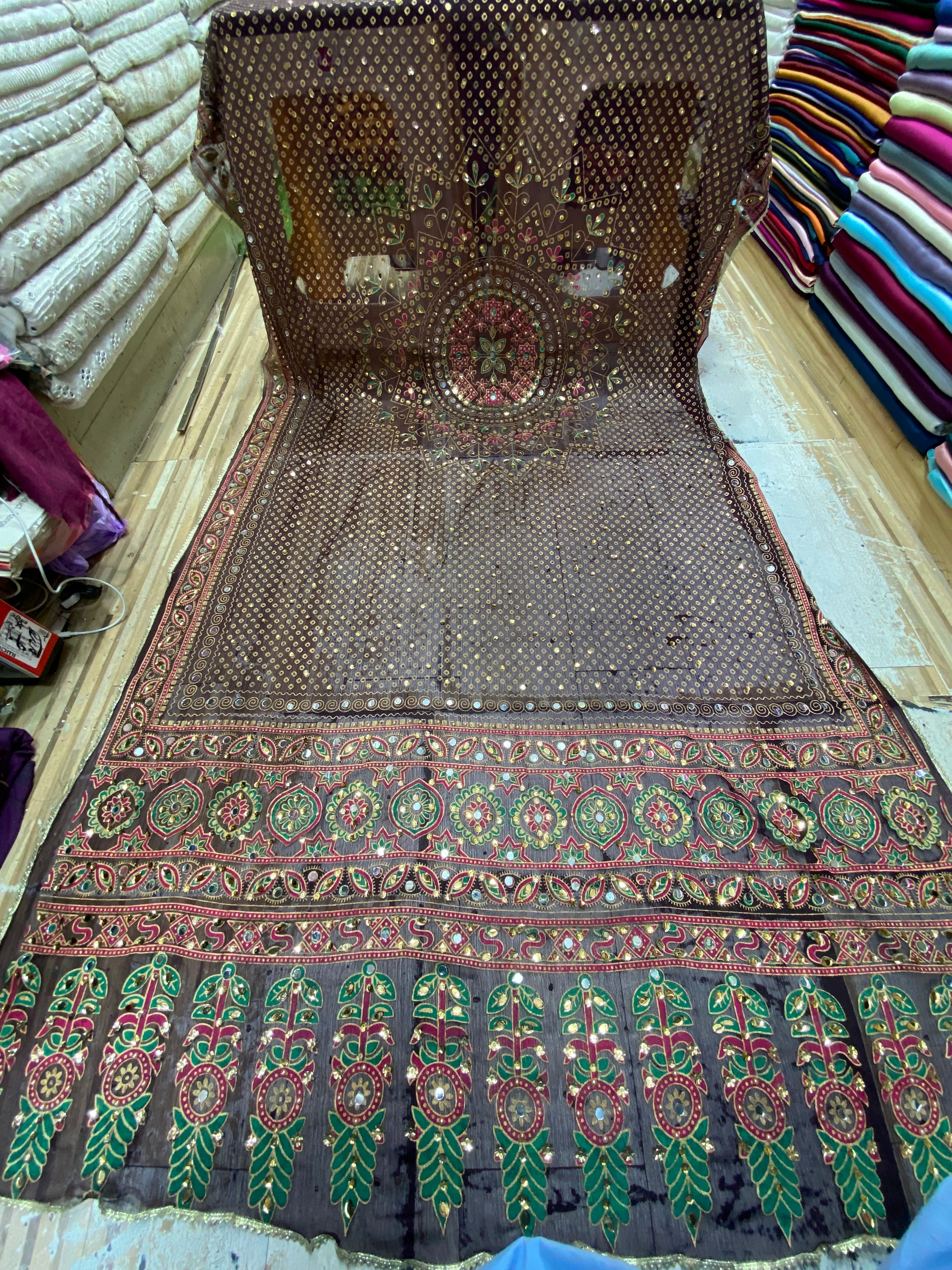 Chunri block printed Duppta