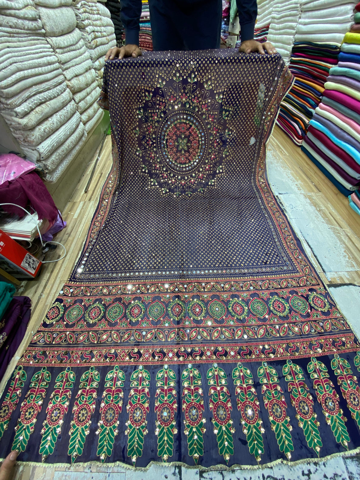 Chunri block printed Duppta