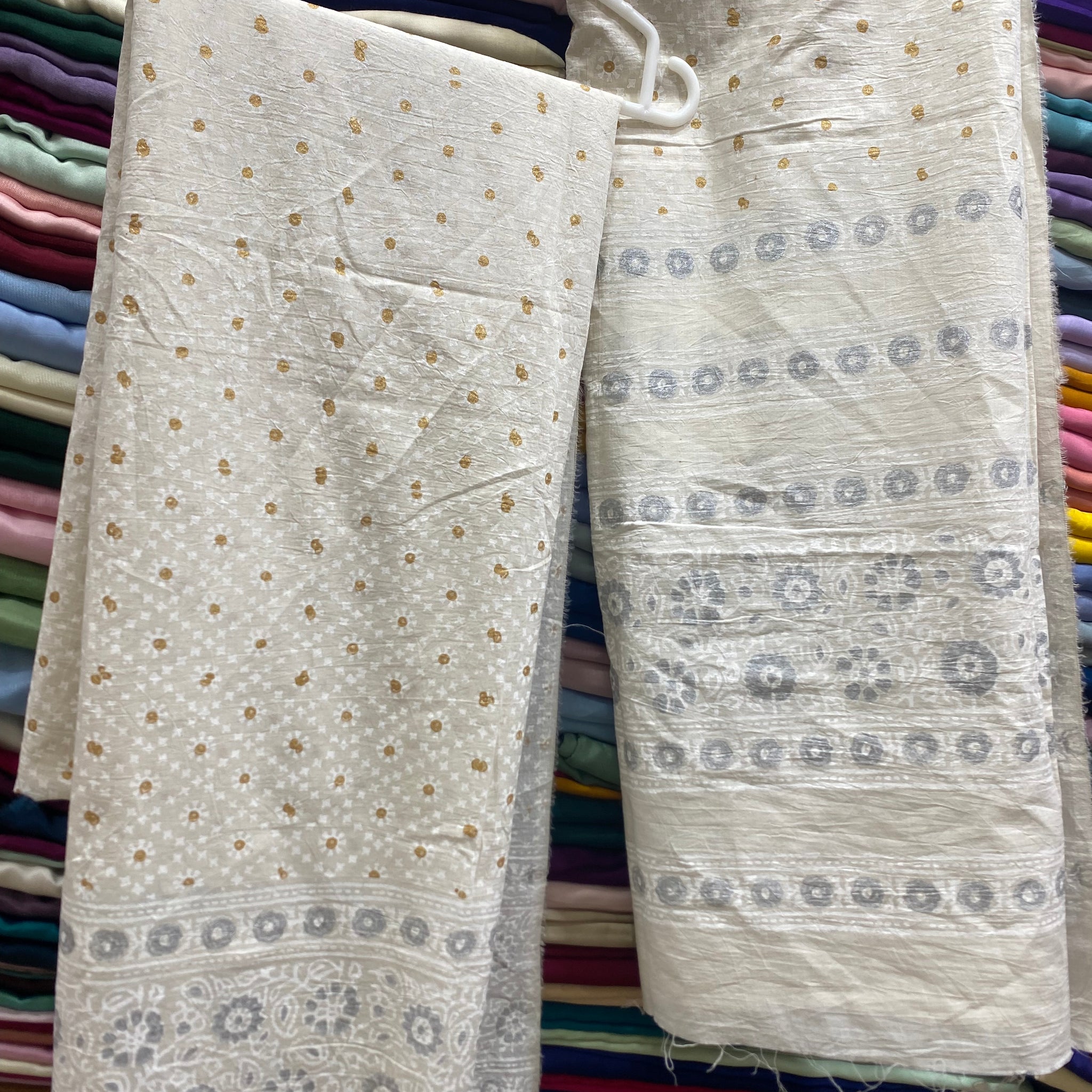 Hand Block Print On Pure Lawn Fabric 2p