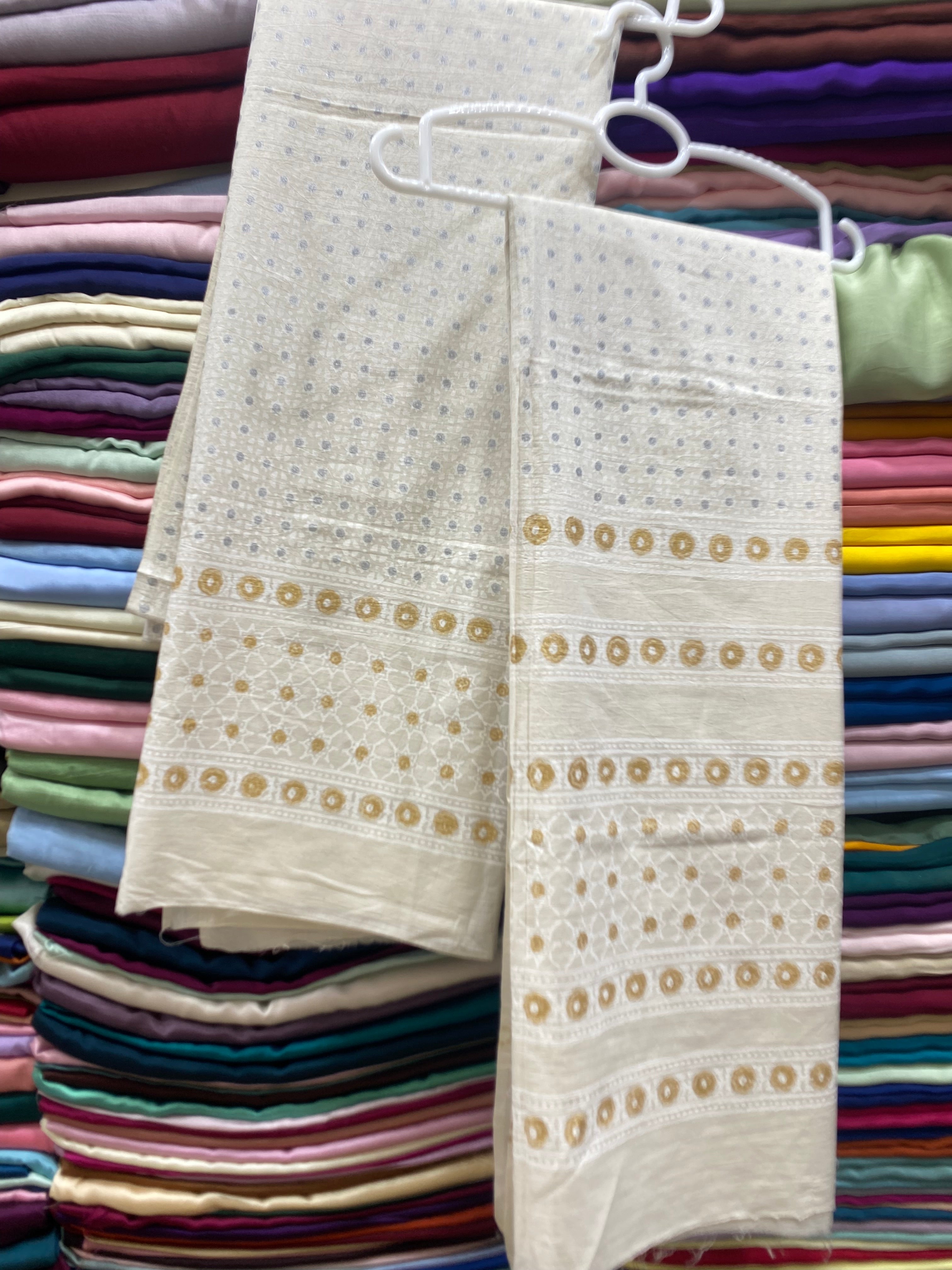 Hand Block Print on Pure Lawn Fabric 2p