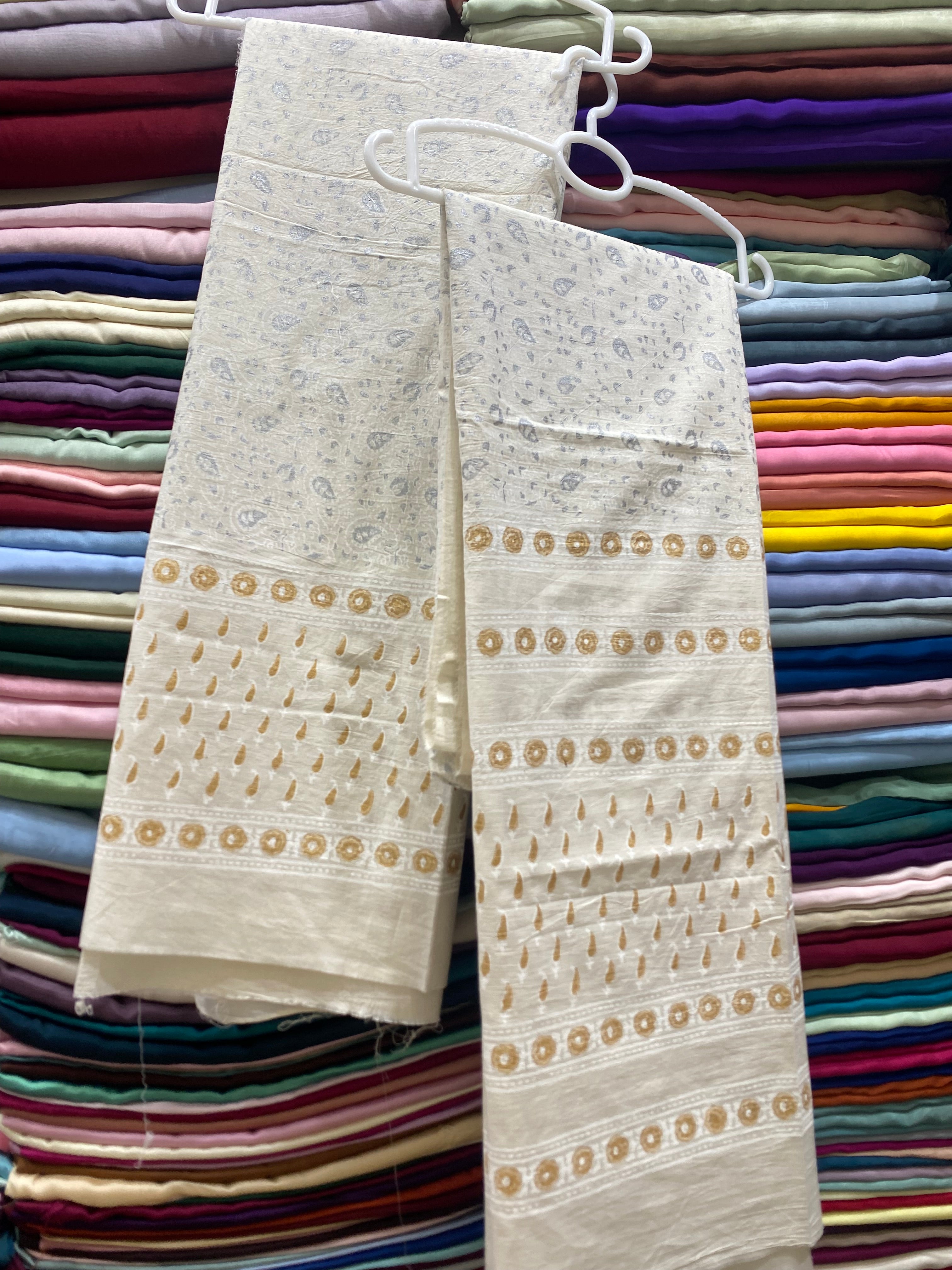 Hand Block Print on Pure Lawn Fabric 2p