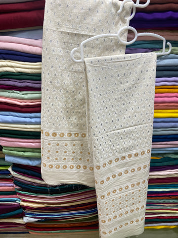 Hand Block Print on Pure Lawn Fabric 2p