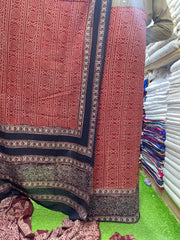 Ajrak Organic Print On Lawn Fabric