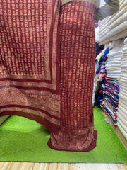 Ajrak Organic Print On Lawn Fabric