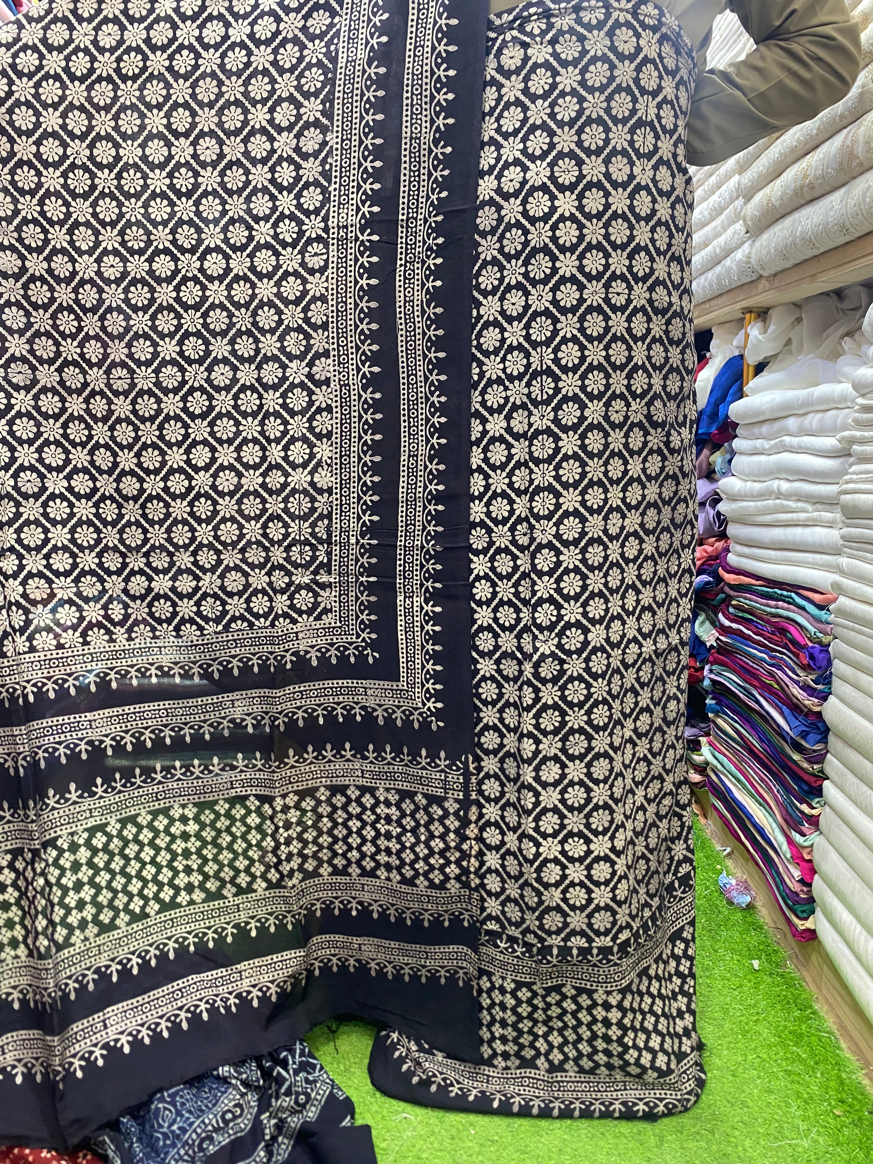 Ajrak Organic Print On Lawn Fabric
