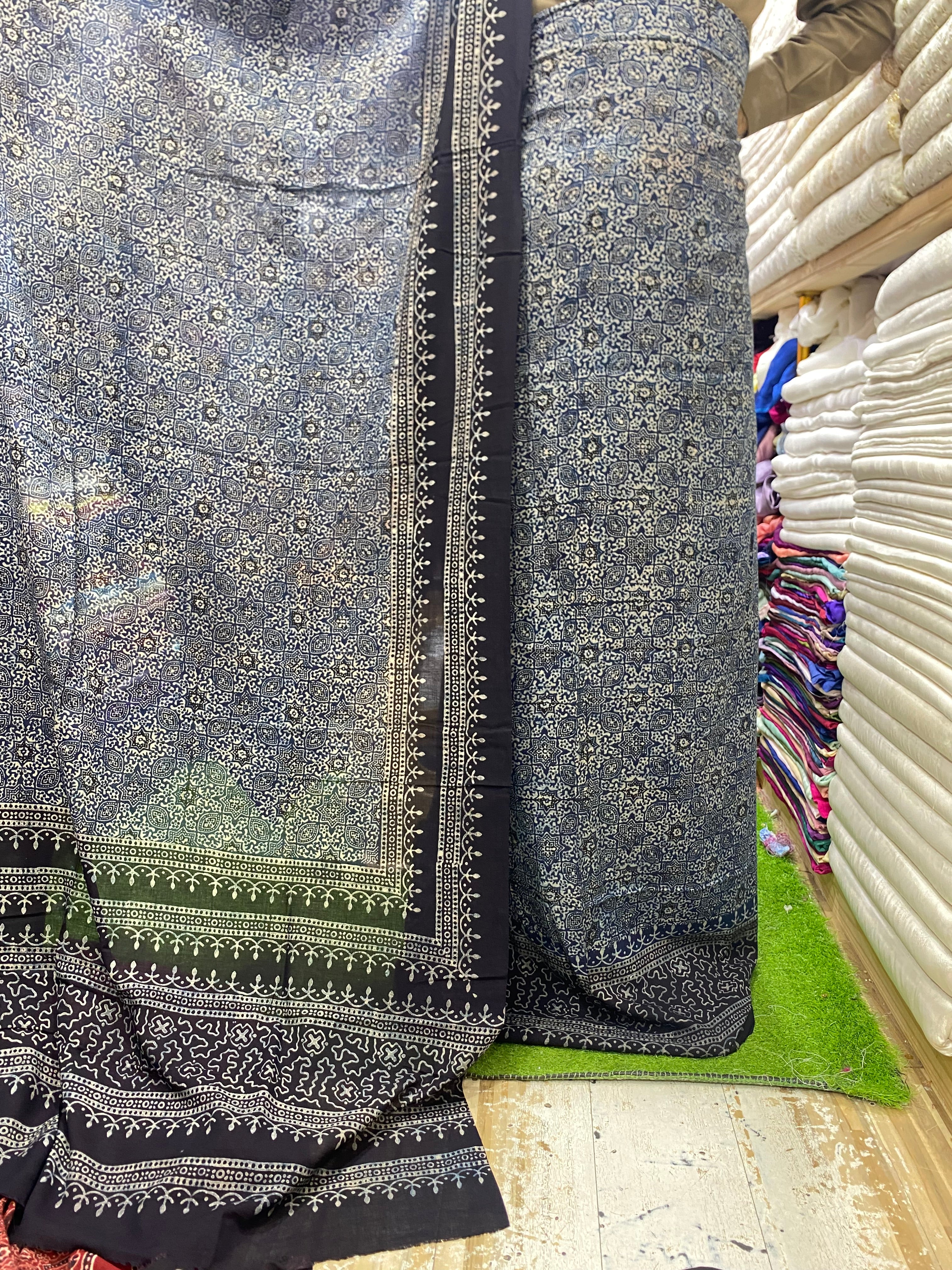 Ajrak Organic Print On Lawn Fabric