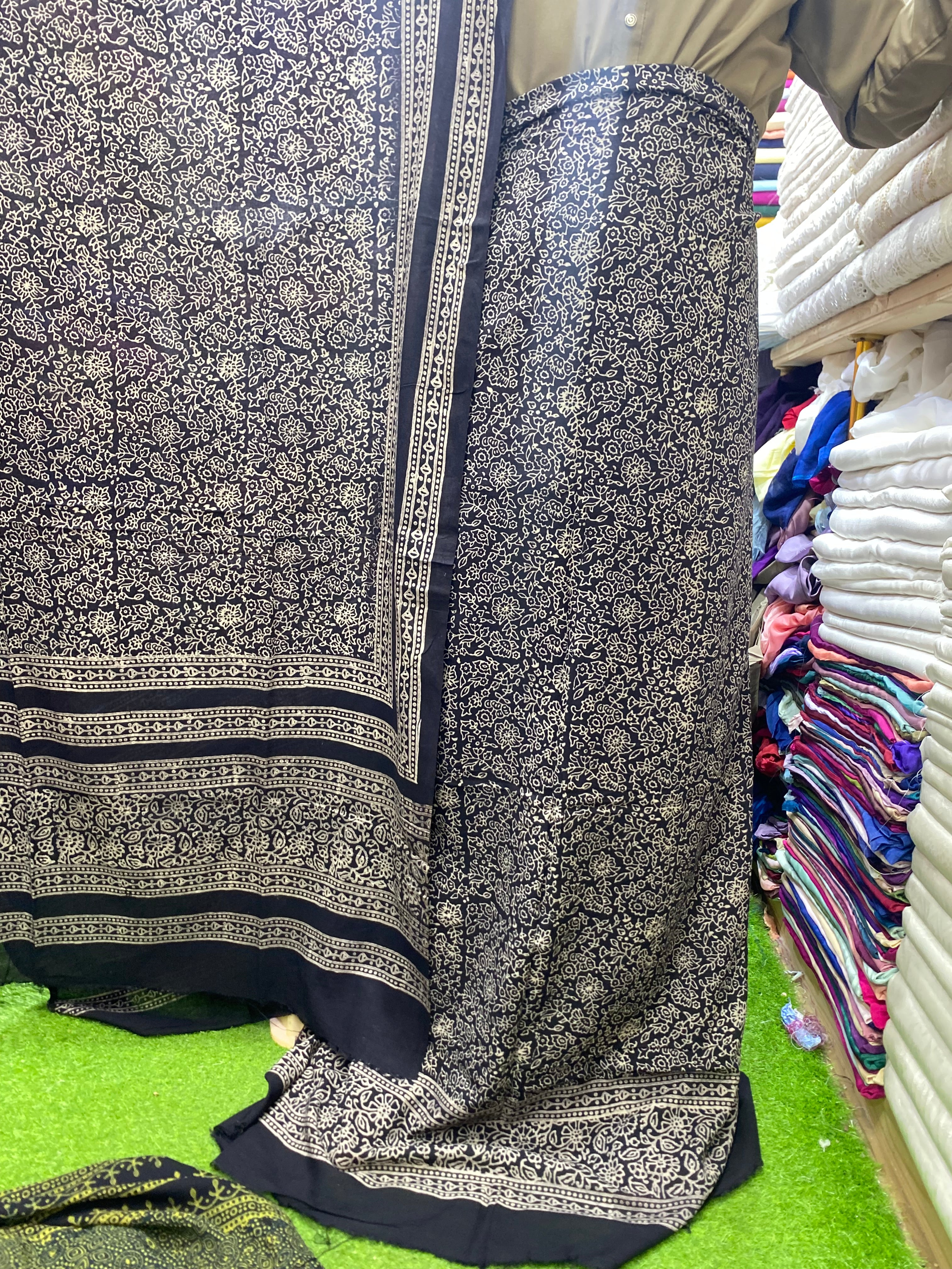 Ajrak Organic Print On Lawn Fabric
